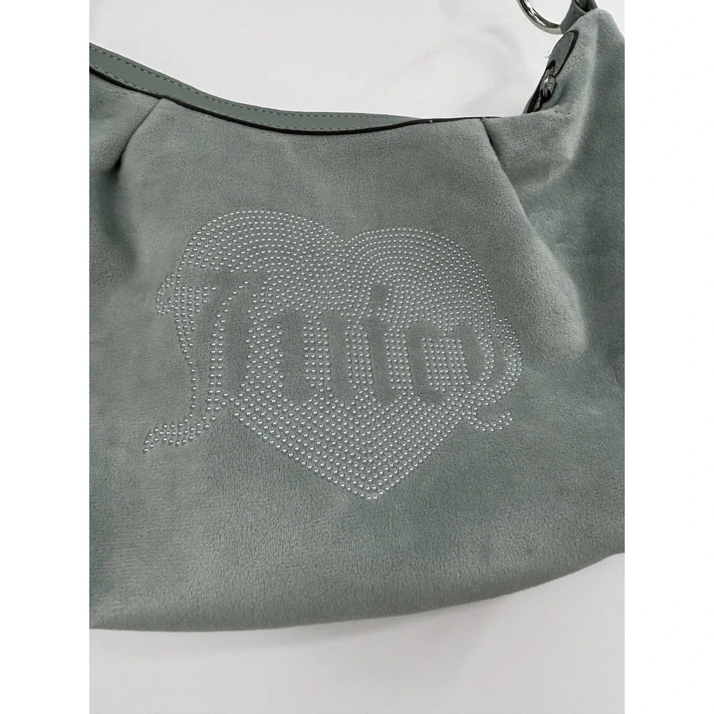 Juicy Couture Queen Couture Hobo Shoulder Bag Green Chain Handle Y2K‎ Style
